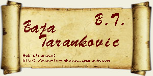 Baja Taranković vizit kartica